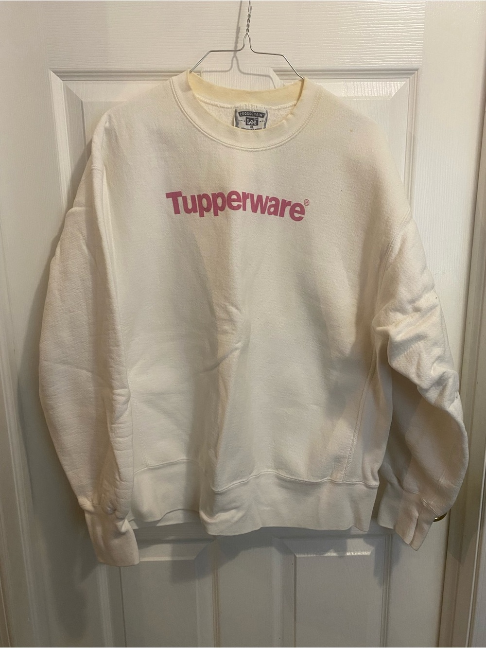 Lee Crewneck Sweatshirt with Pink Tupperware Logo